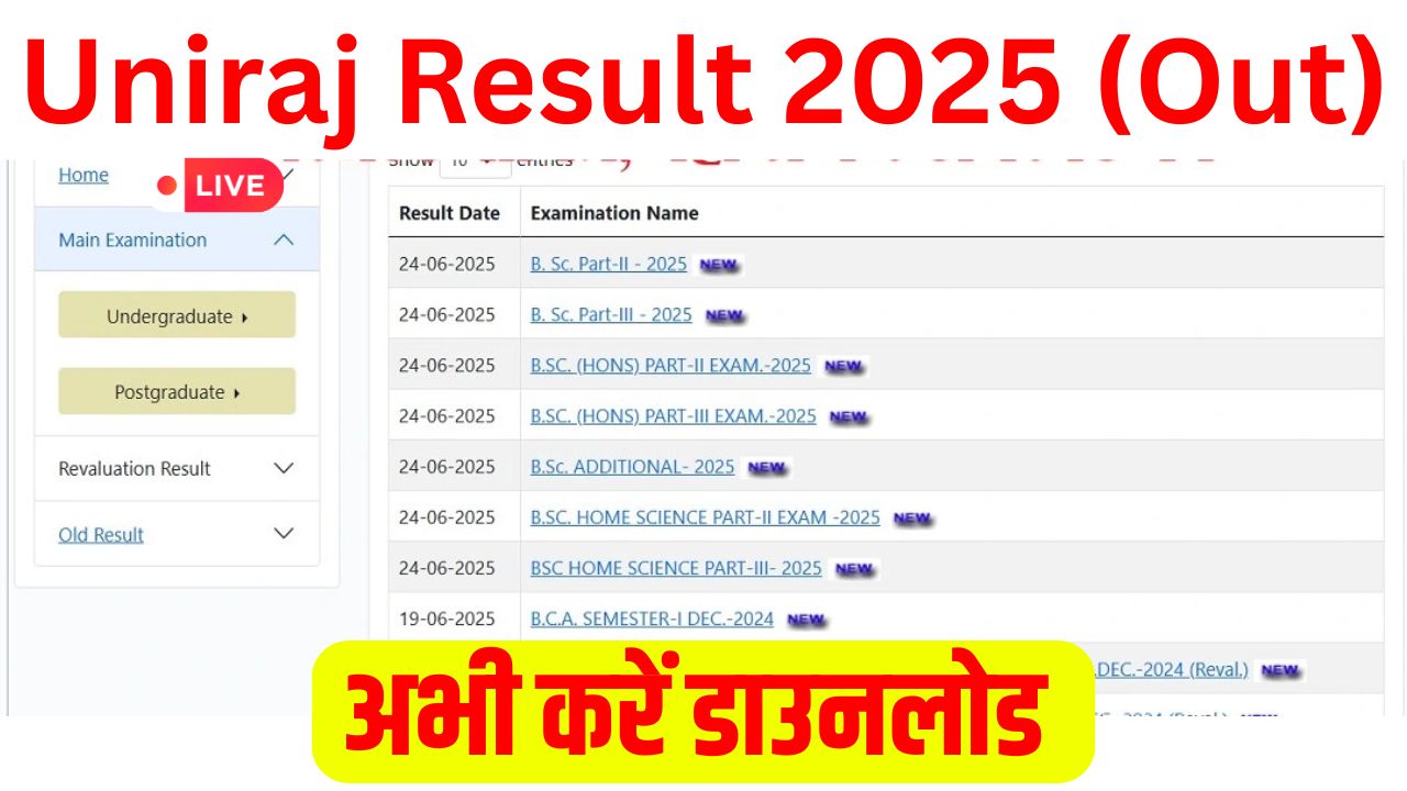 Uniraj Result 2025 Download Link Active for BA 2nd, 3rd Year – Rajasthan University Declares UG Results (OUT)