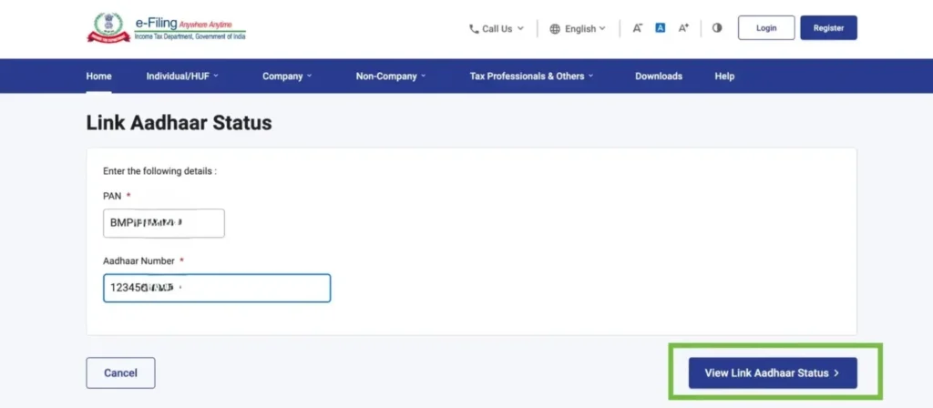 PAN Aadhaar Link Status Check 2026