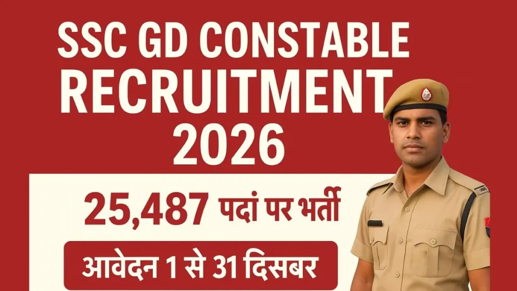 SSC GD Constable 2026 Recruitment: 25,487 Posts — Online Form Out, Apply by 31 Dec 2025