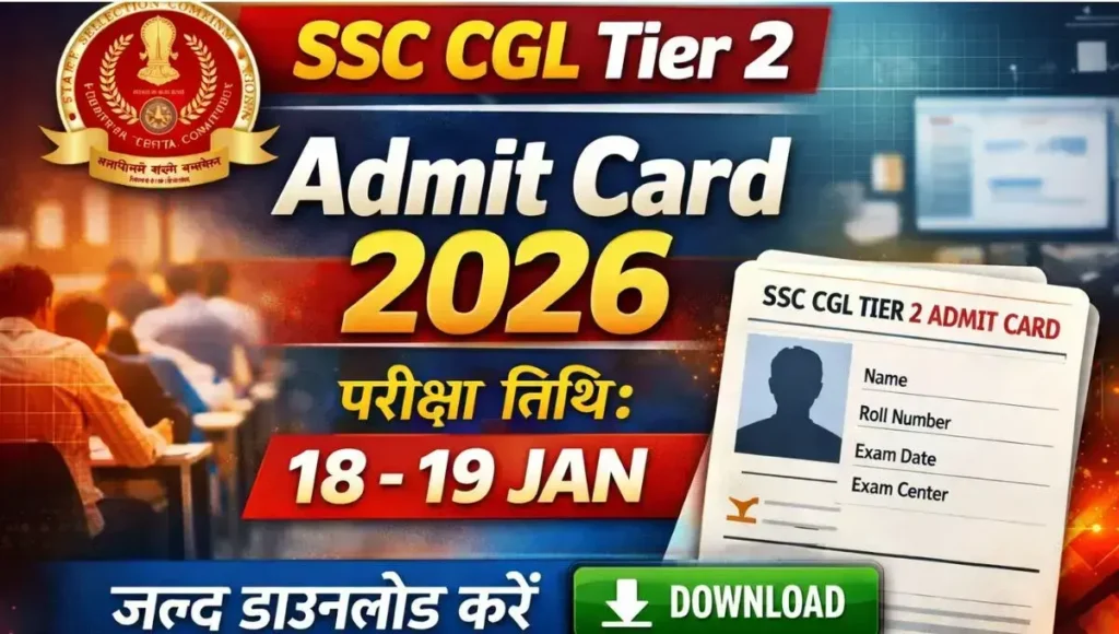 SSC CGL Tier 2 Admit Card 2026 जारी जल्द | परीक्षा तिथि 18–19 जनवरी, हॉल टिकट डाउनलोड लिंक