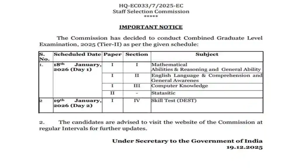 SSC CGL Tier 2 Admit Card 2026
