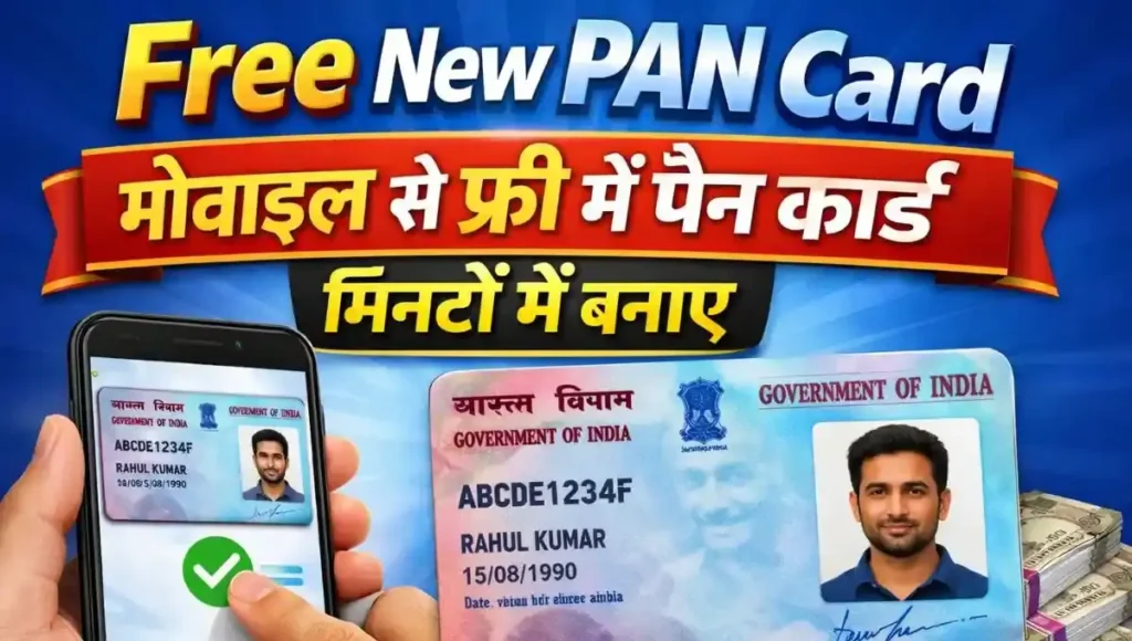 Free New PAN Card Apply Online 2026: मोबाइल से फ्री में पैन कार्ड कैसे बनाएं