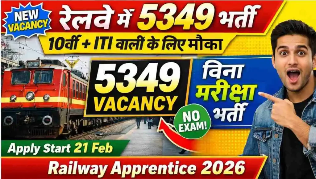RRC Western Railway Apprentice Recruitment 2026 – Apply Online for 5,349 Trade Apprentice Posts