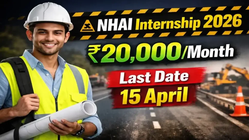 NHAI Summer Internship 2026 Apply Online – ₹20,000 Stipend, Last Date, Eligibility